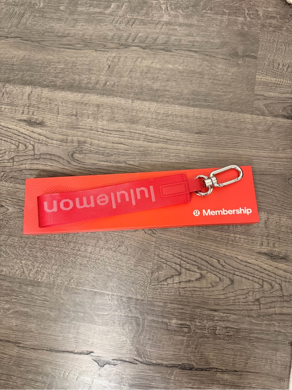 lululemon athletica Red Membership Key Loop with Silver Clip BRAND NEW